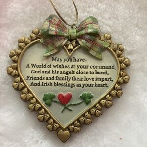 Heart-Shaped Holiday Ornament with Gold Accents